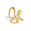 Wholesale Geometric Cut Out Asymmetric Ring In Stainless Steel With Geometric Lines And 18K Gold Plated For Women