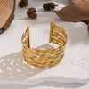 Wholesale Geometric Cut Out Cross Mesh Design Electroplated Stainless Steel Bracelet Jewelry For Women