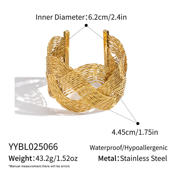 Wholesale Geometric Cut Out Cross Mesh Design Electroplated Stainless Steel Bracelet Jewelry For Women