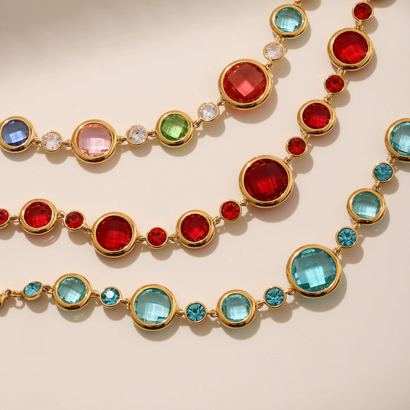 Wholesale Geometric Czech Glass And 316L Stainless Steel Bracelet With Electroplating For Women Light Luxury Jewelry