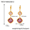 Wholesale Geometric Czech Glass Earrings 316L Stainless Steel 18K Gold Electroplated Luxury Jewelry