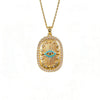 Wholesale Geometric Devil's Eye Pendant Necklace For Women Titanium Steel Oshaped Chain Inlaid With Zircon