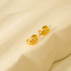 Wholesale Geometric Diagonal Texture Gold Plated Stainless Steel Earrings For Women