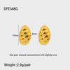 Wholesale Geometric Diagonal Texture Gold Plated Stainless Steel Earrings For Women