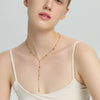 Wholesale Geometric Diamond Design Stainless Steel Long Tassel Pendant Necklace For Women