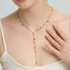 Wholesale Geometric Diamond Design Stainless Steel Long Tassel Pendant Necklace For Women