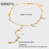 Wholesale Geometric Diamond Design Stainless Steel Long Tassel Pendant Necklace For Women