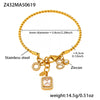 Wholesale Geometric Diamond Ferris Wheel Pendant Bracelet For Women Stainless Steel Zircon Gold Plated Hand Jewelry