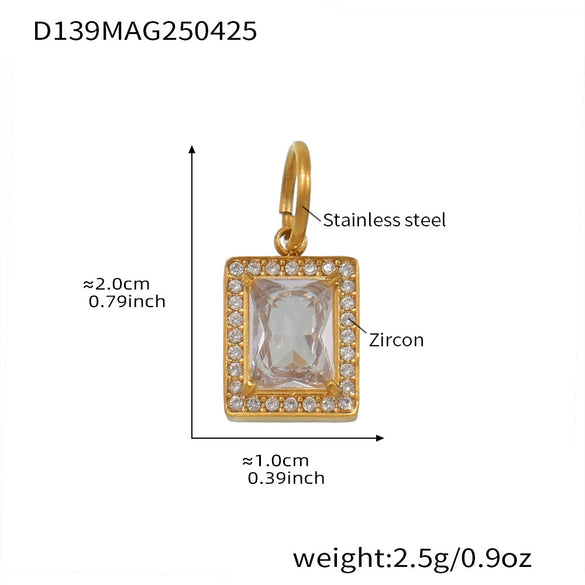 Wholesale Geometric Diamond Ferris Wheel Pendant Bracelet For Women Stainless Steel Zircon Gold Plated Hand Jewelry