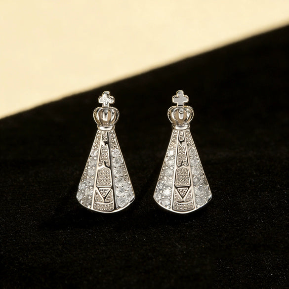 Wholesale Geometric Diamond Inlaid Copper Earrings For Women Light Luxury Style