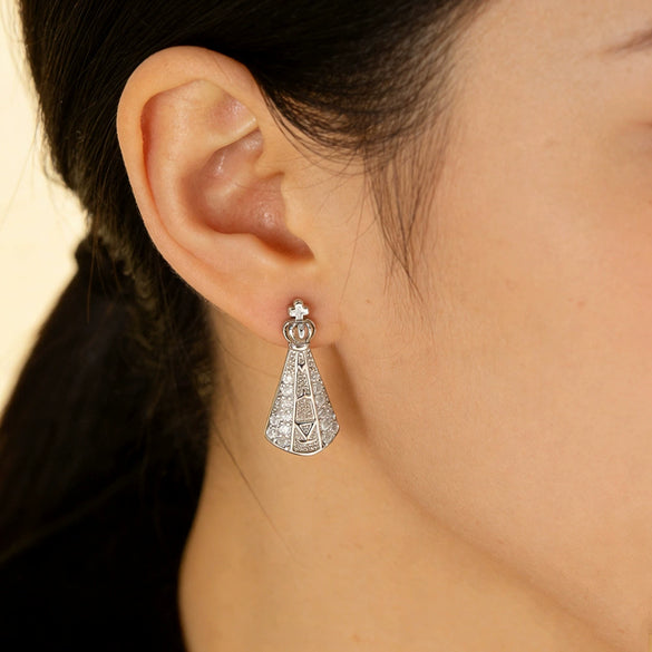 Wholesale Geometric Diamond Inlaid Copper Earrings For Women Light Luxury Style