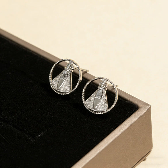 Wholesale Geometric Diamond Inlaid Copper Earrings For Women Light Luxury Style