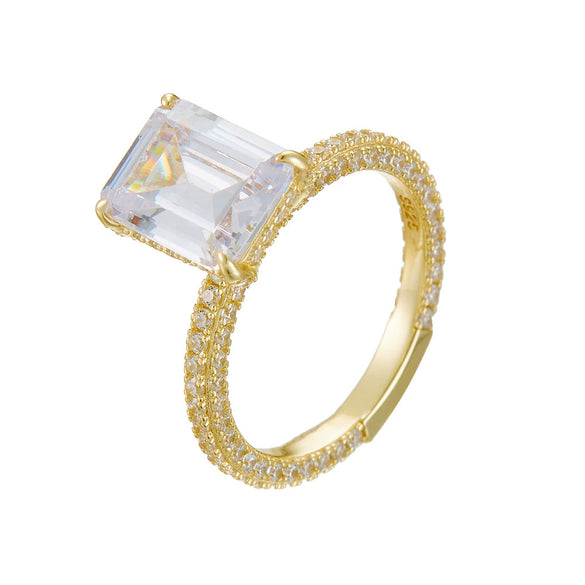 Wholesale Geometric Diamond Inlaid 925 Sterling Silver Ring For Women