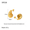 Wholesale Geometric Diamond Pattern Inlaid Zircon Stainless Steel 18K Plated Waterproof Earrings For Women