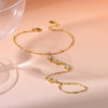 Wholesale Geometric Diamond Pattern Real Gold Plated Stainless Steel Wrist Chain Bracelet For Women
