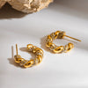 Wholesale Geometric Diamond Stainless Steel 18K Gold Plated Cring Earrings For Women