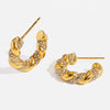 Wholesale Geometric Diamond Stainless Steel 18K Gold Plated Cring Earrings For Women