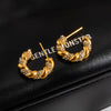 Wholesale Geometric Diamond Stainless Steel 18K Gold Plated Cring Earrings For Women