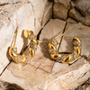 Wholesale Geometric Diamond Stainless Steel 18K Gold Plated Cring Earrings For Women