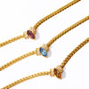 Wholesale Geometric Diamond Stainless Steel Marquise Zircon Mixed Gem Inlay Necklace Multilayer Stacking Clavicle Chain Accessory