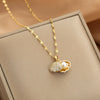 Wholesale Geometric Diamond Titanium Steel Mixed Gem Inlay Pendant Lip Chain For Women