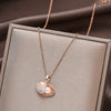 Wholesale Geometric Diamond Titanium Steel Mixed Gem Inlay Pendant Lip Chain For Women