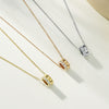 Wholesale Geometric Diamondencrusted Flower Ring Necklace Stainless Steel 14K Electroplated Jewelry