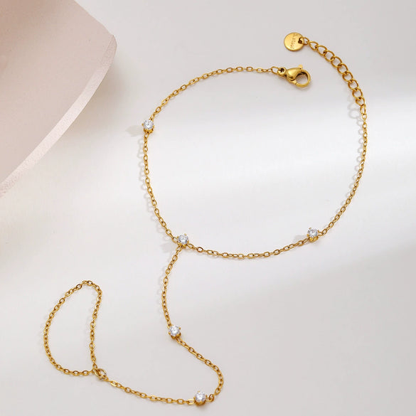 Wholesale Geometric Diamondencrusted 18K Goldplated Stainless Steel Jewelry For Women