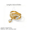 Wholesale Geometric Diamondencrusted Leafwrapped Ring With Electroplating For Women
