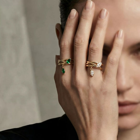 Wholesale Geometric Diamondencrusted Leafwrapped Ring With Electroplating For Women