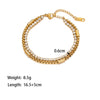 Wholesale Geometric Diamondencrusted Multilayered Electroplated Titanium Steel Chain Hand Jewelry For Women