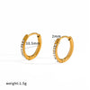 Wholesale Geometric Diamondencrusted Stainless Steel And Titanium Steel Earrings With Pvd Furnace Vacuum Real Gold Plating For Women