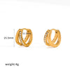 Wholesale Geometric Diamondencrusted Stainless Steel And Titanium Steel Earrings With Pvd Furnace Vacuum Real Gold Plating For Women