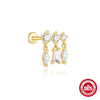 Wholesale Geometric Diamondstudded S925 Sterling Silver Flathead Threaded Ear Bone Stud Ear Jewelry With Environmentally Friendly Electroplating