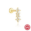 Wholesale Geometric Diamondstudded S925 Sterling Silver Flathead Threaded Ear Bone Stud Ear Jewelry With Environmentally Friendly Electroplating