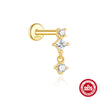 Wholesale Geometric Diamondstudded S925 Sterling Silver Flathead Threaded Ear Bone Stud Ear Jewelry With Environmentally Friendly Electroplating