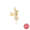 Wholesale Geometric Diamondstudded S925 Sterling Silver Flathead Threaded Ear Bone Stud Ear Jewelry With Environmentally Friendly Electroplating