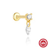 Wholesale Geometric Diamondstudded S925 Sterling Silver Flathead Threaded Ear Bone Stud Ear Jewelry With Environmentally Friendly Electroplating