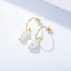 Wholesale Geometric Diamondtreated S925 Sterling Silver Cshaped Freshwater Pearl Earrings For Women