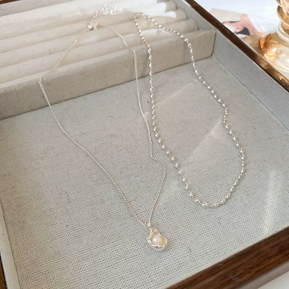 Wholesale Geometric Doublelayer Zircon Inlaid Copper Necklace With Real Gold Electroplated Ochain For Women