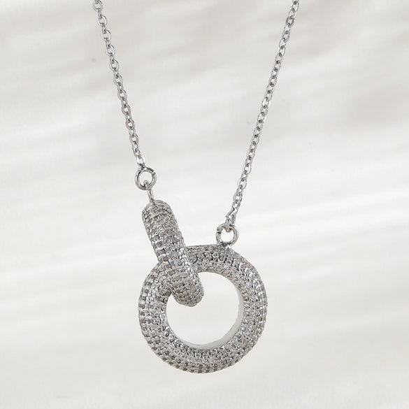 Wholesale Geometric Doublering Necklace Copper Electroplating Fashion Light Luxury Jewelry