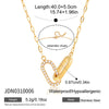 Wholesale Geometric Doublering Stainless Steel Electroplated 18K Gold Clavicle Necklace For Women