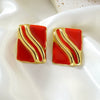 Wholesale Geometric Drip Oil Stainless Steel Earrings For Women