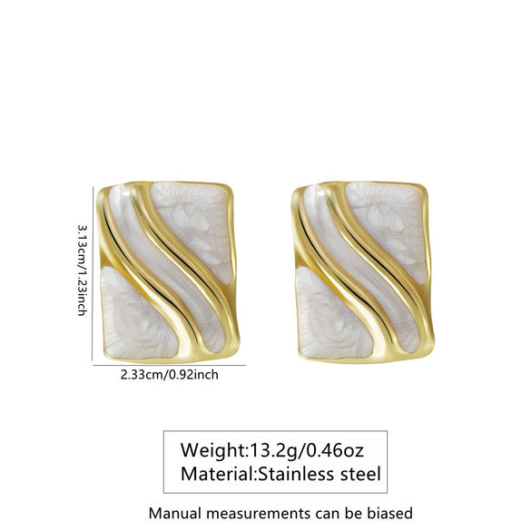 Wholesale Geometric Drip Oil Stainless Steel Earrings For Women