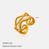 Wholesale Geometric Dripping Oil Stainless Steel Open Ring Women's Jewelry Accessory