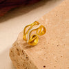 Wholesale Geometric Dripping Oil Stainless Steel Open Ring Women's Jewelry Accessory