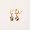Wholesale Geometric Dropshaped Stainless Steel Electroplated Birthstone Earrings Unisex