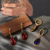 Wholesale Geometric Dropshaped Stainless Steel Electroplated Birthstone Earrings Unisex