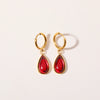 Wholesale Geometric Dropshaped Stainless Steel Electroplated Birthstone Earrings Unisex