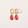 Wholesale Geometric Dropshaped Stainless Steel Electroplated Birthstone Earrings Unisex